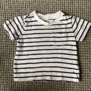 NWOT Janie and Jack Navy Stripe Slub Tee (6-12M)